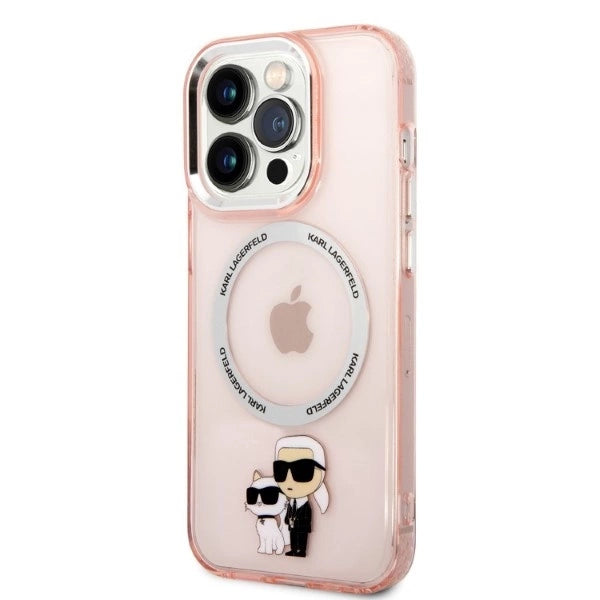 Karl Lagerfeld Iconic Karl&amp;Choupette MagSafe case for iPhone 14 Pro - pink
