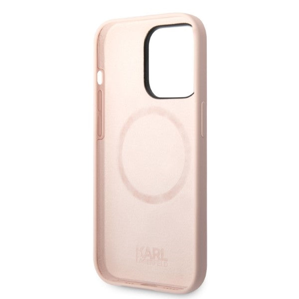 Karl Lagerfeld Silicone Ikonik MagSafe case for iPhone 14 Pro - pink