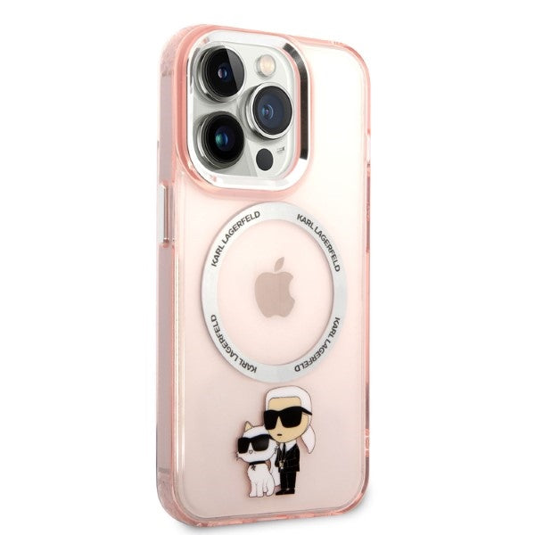 Karl Lagerfeld Iconic Karl&Choupette MagSafe case for iPhone 14 Pro Max - pink