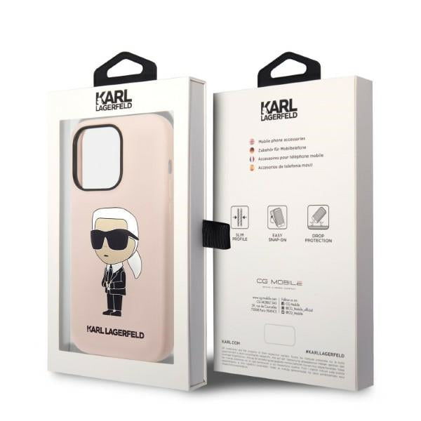 Karl Lagerfeld Silicone Ikonik MagSafe case for iPhone 14 Pro Max - pink