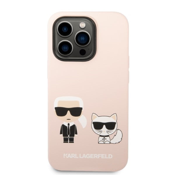 Karl Lagerfeld KLHMP14XSSKCI iPhone 14 Pro Max 6.7" hardcase light pink/light pink Silicone Karl &amp; Choupette Magsafe