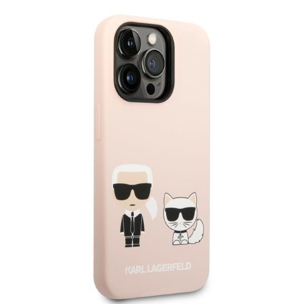 Karl Lagerfeld KLHMP14XSSKCI iPhone 14 Pro Max 6.7" hardcase light pink/light pink Silicone Karl &amp; Choupette Magsafe