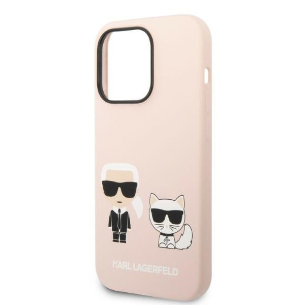 Karl Lagerfeld KLHMP14XSSKCI iPhone 14 Pro Max 6.7" hardcase light pink/light pink Silicone Karl &amp; Choupette Magsafe
