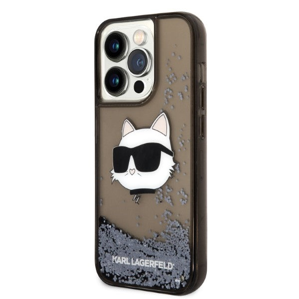 Karl Lagerfeld KLHCP14LLNCHCK iPhone 14 Pro 6.1" black/black hardcase Glitter Choupette Head