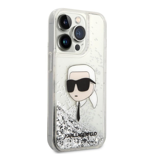 Karl Lagerfeld KLHCP14LLNKHCH iPhone 14 Pro 6.1" silver/silver hardcase Glitter Karl Head
