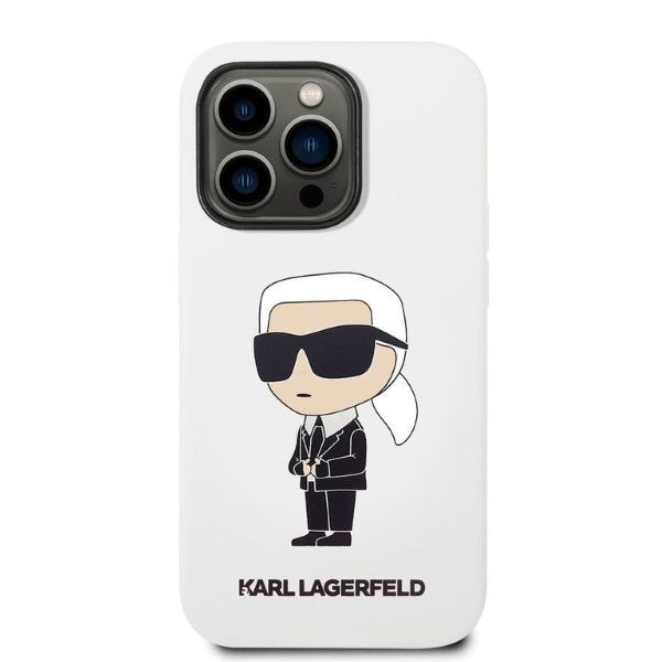 Karl Lagerfeld KLHCP14LSNIKBCH iPhone 14 Pro 6.1" hardcase white/white Silicone Ikonik