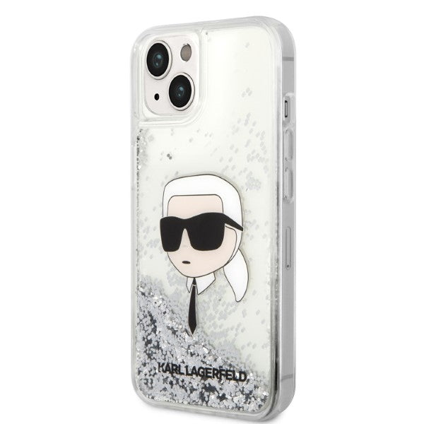 Karl Lagerfeld KLHCP14MLNKHCH iPhone 14 Plus 6.7" silver/silver hardcase Glitter Karl Head