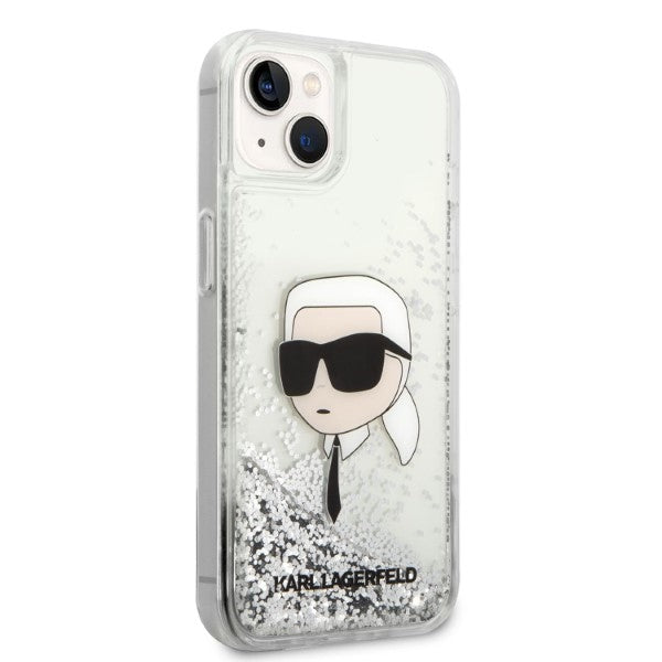 Karl Lagerfeld KLHCP14MLNKHCH iPhone 14 Plus 6.7" silver/silver hardcase Glitter Karl Head