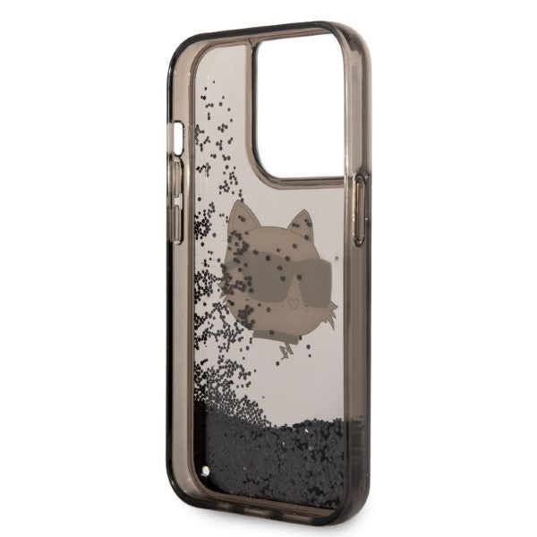Karl Lagerfeld KLHCP14XLNCHCK iPhone 14 Pro Max 6.7" black/black hardcase Glitter Choupette Head
