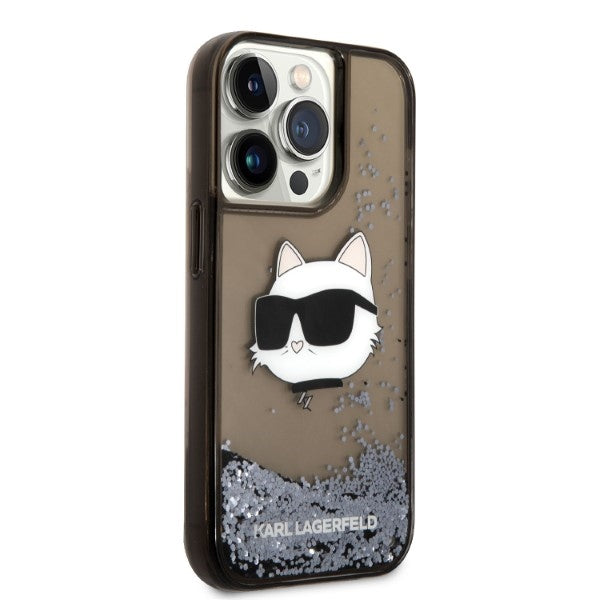 Karl Lagerfeld KLHCP14XLNCHCK iPhone 14 Pro Max 6.7" black/black hardcase Glitter Choupette Head