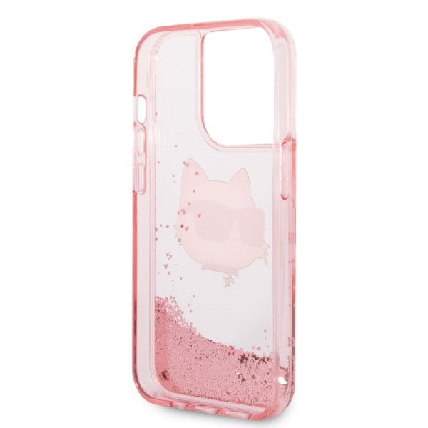 Karl Lagerfeld KLHCP14XLNCHCP iPhone 14 Pro Max 6.7" pink/pink hardcase Glitter Choupette Head