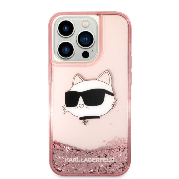 Karl Lagerfeld KLHCP14XLNCHCP iPhone 14 Pro Max 6.7" pink/pink hardcase Glitter Choupette Head