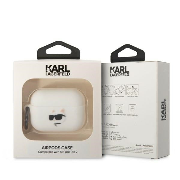 Karl Lagerfeld KLAP2RUNCHH AirPods Pro 2 cover white/white Silicone Choupette Head 3D
