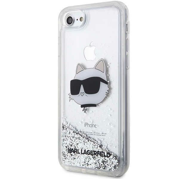 Karl Lagerfeld KLHCI8LNHCCS iPhone 7/8/ SE 2020/2022 silver/silver hardcase Glitter Choupette Head