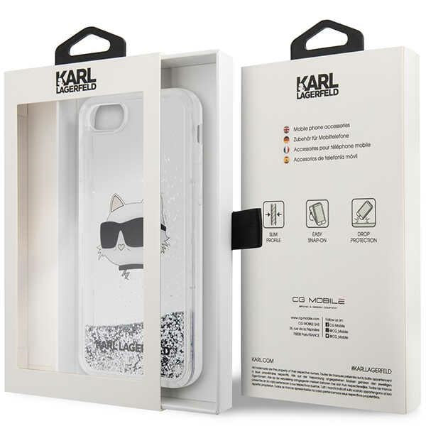 Karl Lagerfeld KLHCI8LNHCCS iPhone 7/8/ SE 2020/2022 silver/silver hardcase Glitter Choupette Head