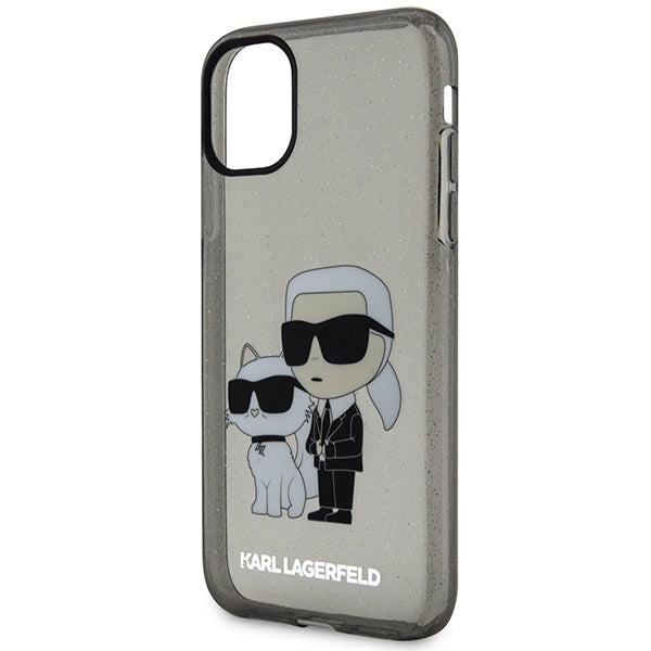 Karl Lagerfeld KLHCN61HNKCTGK iPhone 11 / Xr 6.1" black/black hardcase Gliter Karl&amp;Choupette