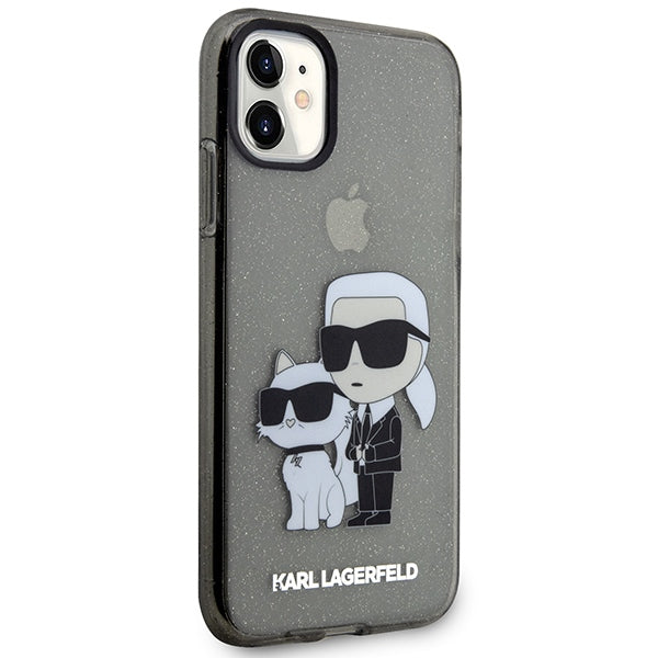 Karl Lagerfeld KLHCN61HNKCTGK iPhone 11 / Xr 6.1" black/black hardcase Gliter Karl&amp;Choupette