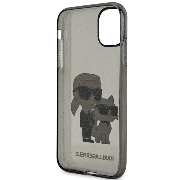 Karl Lagerfeld KLHCN61HNKCTGK iPhone 11 / Xr 6.1" black/black hardcase Gliter Karl&amp;Choupette