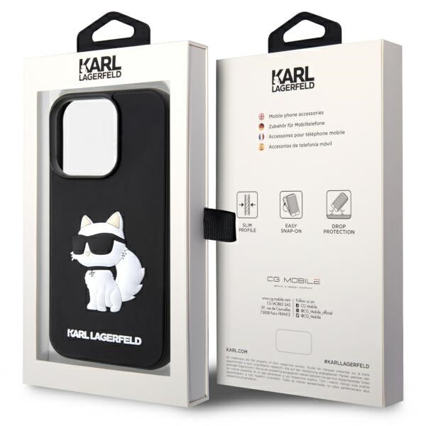 Karl Lagerfeld KLHCP14L3DRKHNK iPhone 14 Pro 6.1" black/black hardcase Rubber Choupette 3D