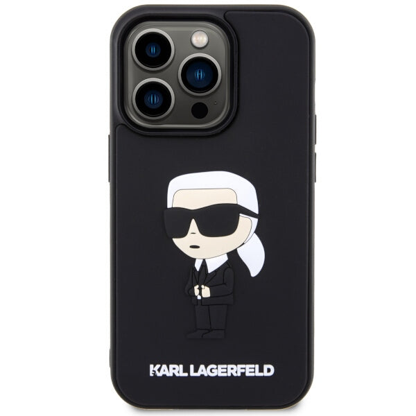 Karl Lagerfeld KLHCP14L3DRKINK iPhone 14 Pro 6.1" black/black hardcase Rubber Ikonik 3D