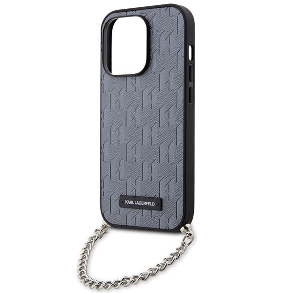Karl Lagerfeld KLHCP14LSACKLHPG iPhone 14 Pro 6.1" silver/silver hardcase Saffiano Monogram Chain