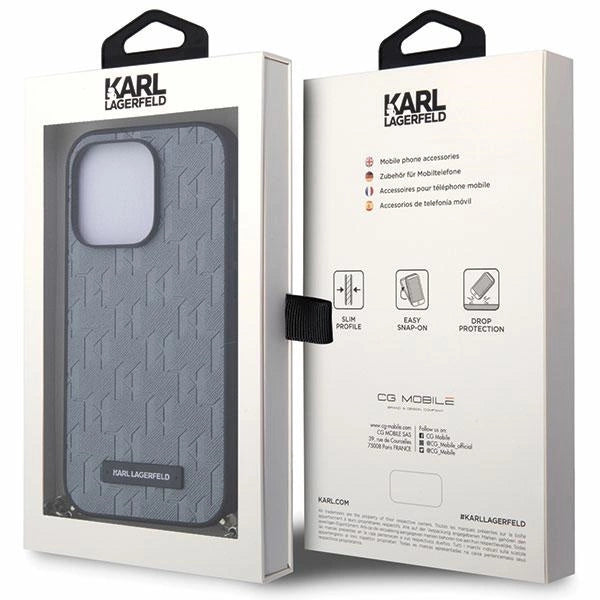 Karl Lagerfeld KLHCP14LSACKLHPG iPhone 14 Pro 6.1" silver/silver hardcase Saffiano Monogram Chain