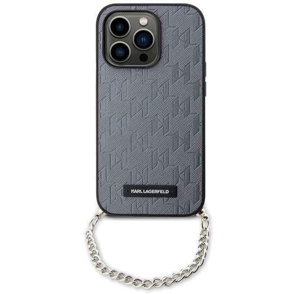 Karl Lagerfeld KLHCP14LSACKLHPG iPhone 14 Pro 6.1" silver/silver hardcase Saffiano Monogram Chain