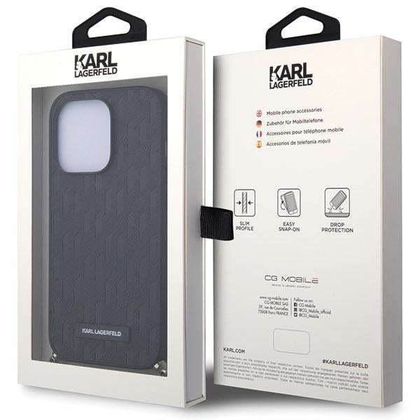 Karl Lagerfeld KLHCP14LSACKLHPK iPhone 14 Pro 6.1" black/black hardcase Saffiano Monogram Chain