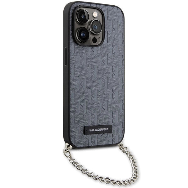 Karl Lagerfeld KLHCP14XSACKLHPG iPhone 14 Pro Max 6.7" silver/silver hardcase Saffiano Monogram Chain
