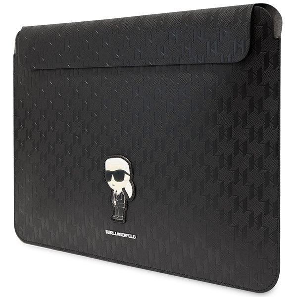 Karl Lagerfeld Saffiano Monogram Ikonik case for a 14" laptop - black