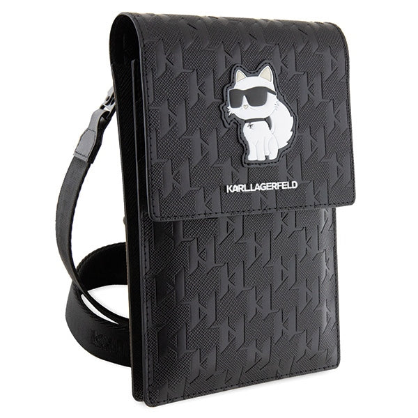 Karl Lagerfeld Case KLWBSAKHPCK Handbag - Black Saffiano Monogram Choupette