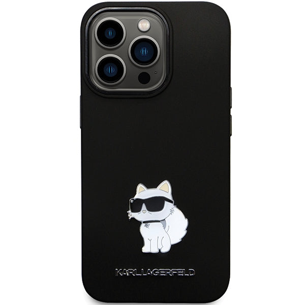 Karl Lagerfeld KLHCP13LSMHCNPK case for iPhone 13 Pro / 13 - black Silicone C Metal Pin