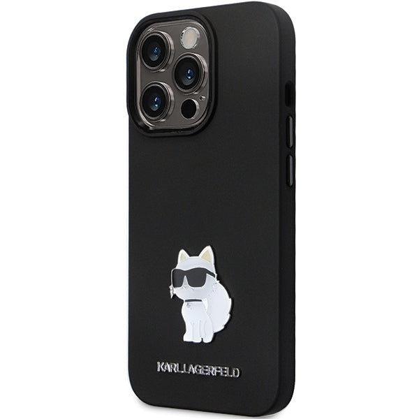 Karl Lagerfeld KLHCP13LSMHCNPK case for iPhone 13 Pro / 13 - black Silicone C Metal Pin