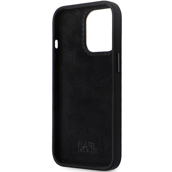 Karl Lagerfeld KLHCP14LSMHCNPK case for iPhone 14 Pro - black Silicone C Metal Pin