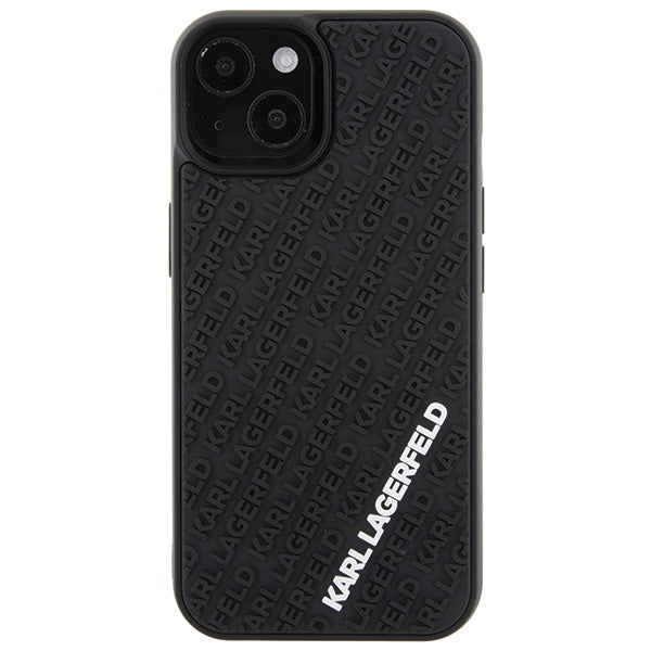Karl Lagerfeld 3D Rubber Multi Logo case for iPhone 15 - black