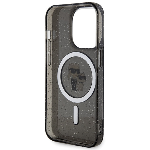 Karl Lagerfeld Karl&Choupette Glitter MagSafe case for iPhone 15 Pro - black