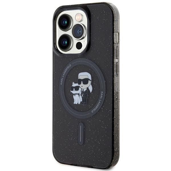 Karl Lagerfeld Karl&Choupette Glitter MagSafe case for iPhone 15 Pro - black