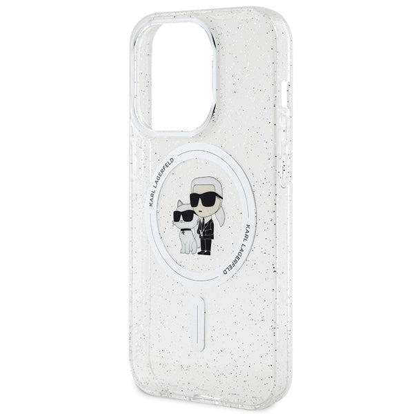 Karl Lagerfeld Karl&amp;Choupette Glitter MagSafe case for iPhone 15 Pro - transparent