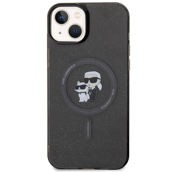 Karl Lagerfeld Karl&amp;Choupette Glitter MagSafe case for iPhone 15 Plus - black