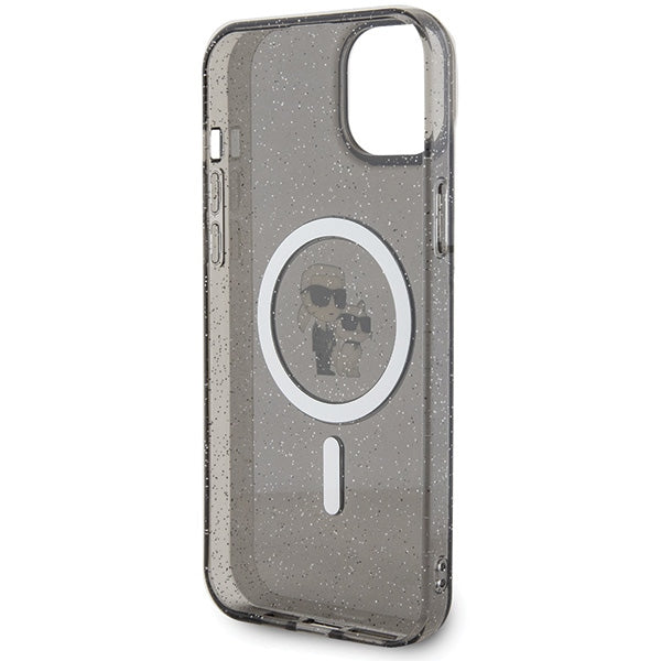 Karl Lagerfeld Karl&amp;Choupette Glitter MagSafe case for iPhone 15 Plus - black