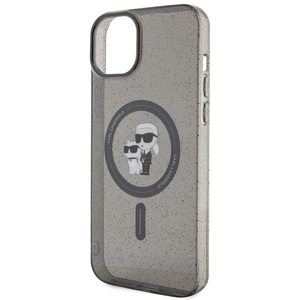 Karl Lagerfeld Karl&amp;Choupette Glitter MagSafe case for iPhone 15 Plus - black