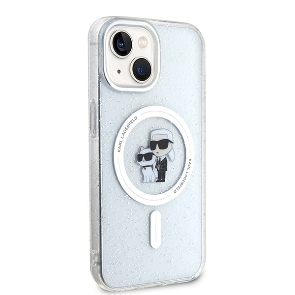 Karl Lagerfeld Karl&Choupette Glitter MagSafe case for iPhone 15 Plus - transparent