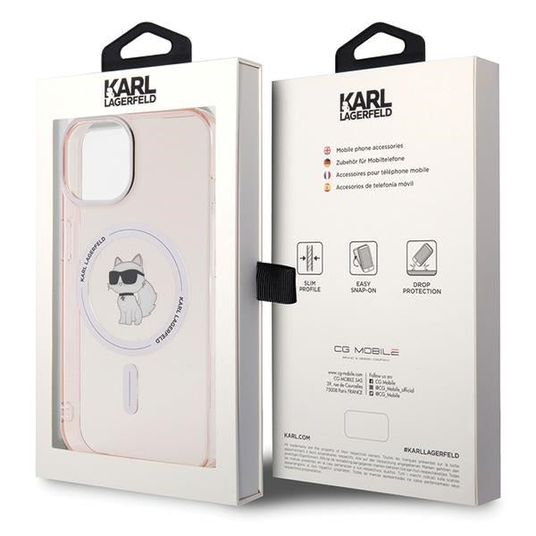 Karl Lagerfeld IML Choupette MagSafe case for iPhone 15 - pink
