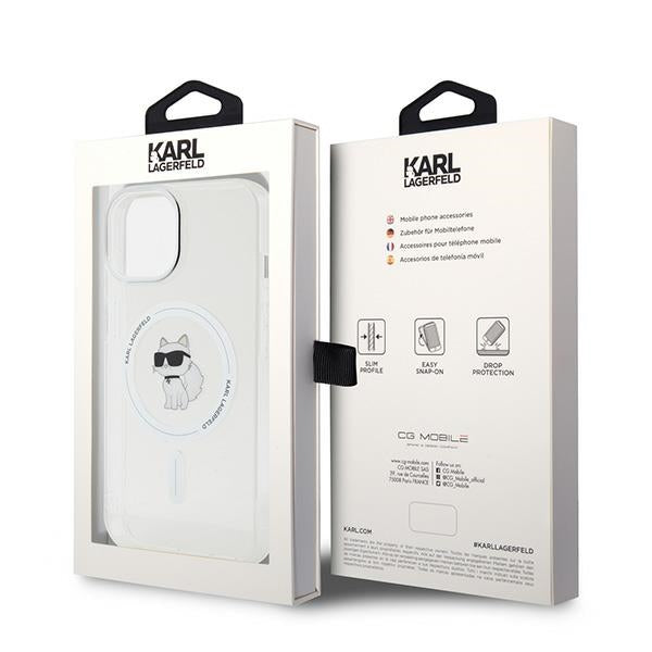 Karl Lagerfeld IML Choupette MagSafe case for iPhone 15 - transparent