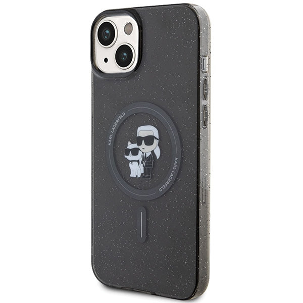 Karl Lagerfeld Karl&amp;Choupette Glitter MagSafe case for iPhone 15 - black