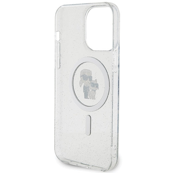 Karl Lagerfeld Karl&Choupette Glitter MagSafe case for iPhone 15 Pro Max - transparent