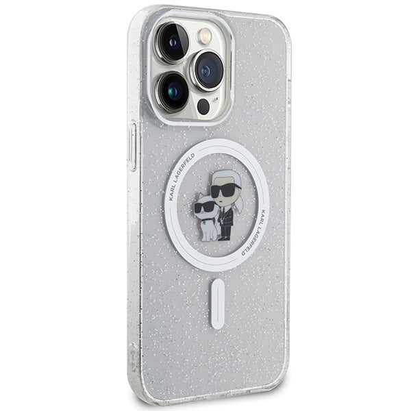 Karl Lagerfeld Karl&Choupette Glitter MagSafe case for iPhone 15 Pro Max - transparent