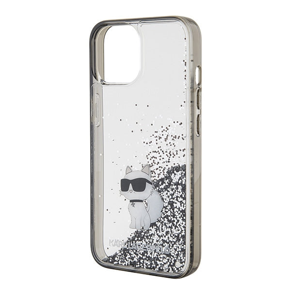 Karl Lagerfeld Liquid Glitter Choupette case for iPhone 15 - transparent