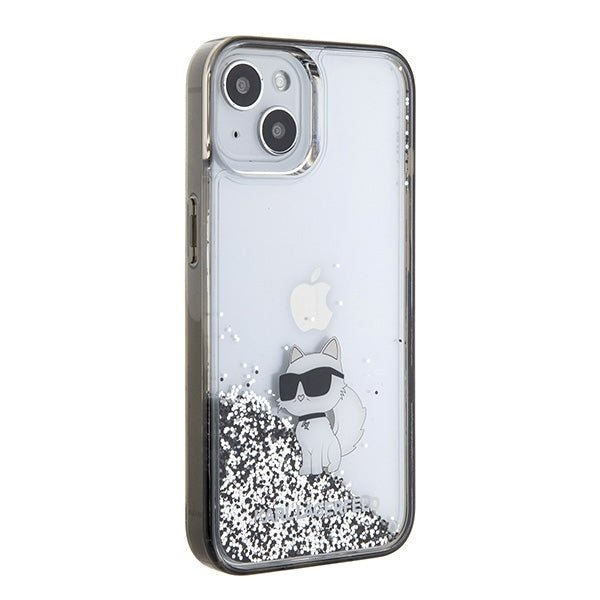 Karl Lagerfeld Liquid Glitter Choupette case for iPhone 15 - transparent