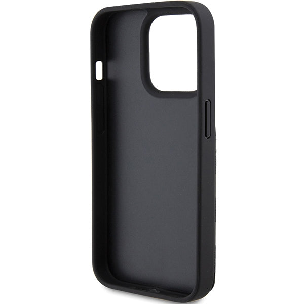 Karl Lagerfeld Saffiano Cardslots and Stand Monogram Choupette Case for iPhone 15 Pro - Black